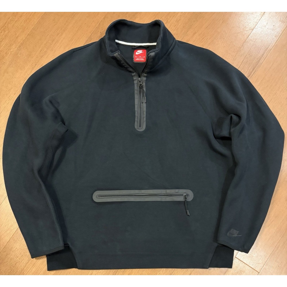 Nike Tech Fleece 1/2 Zip Sweatshirt Jacket Mens XL Black Pullover Sportswear